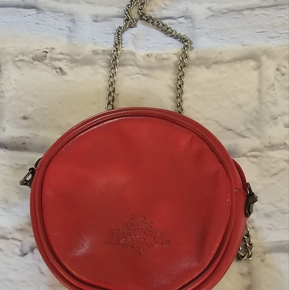 Genuine Leather Red Circle Purse By Alchemy Gothic - Picture 2 of 5